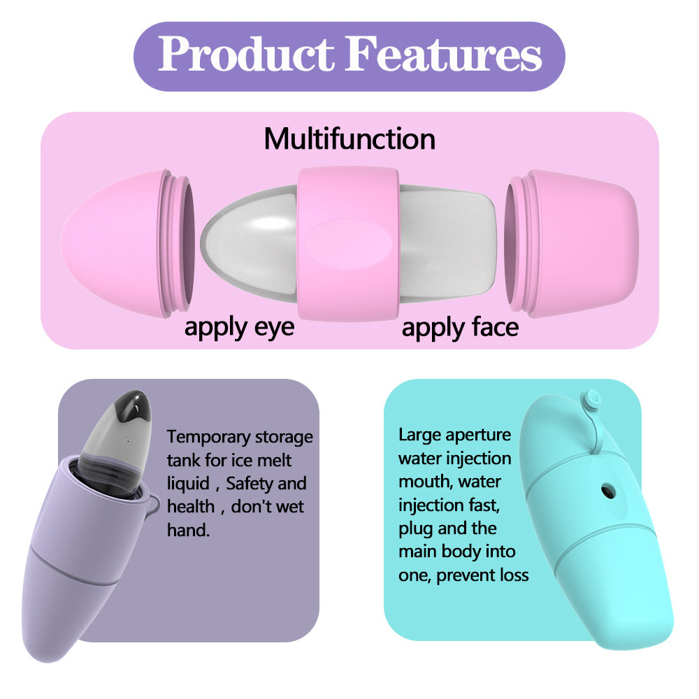 Silicone Ice Face Roller — Facial Massage & Cooling Tool for De-Puffing