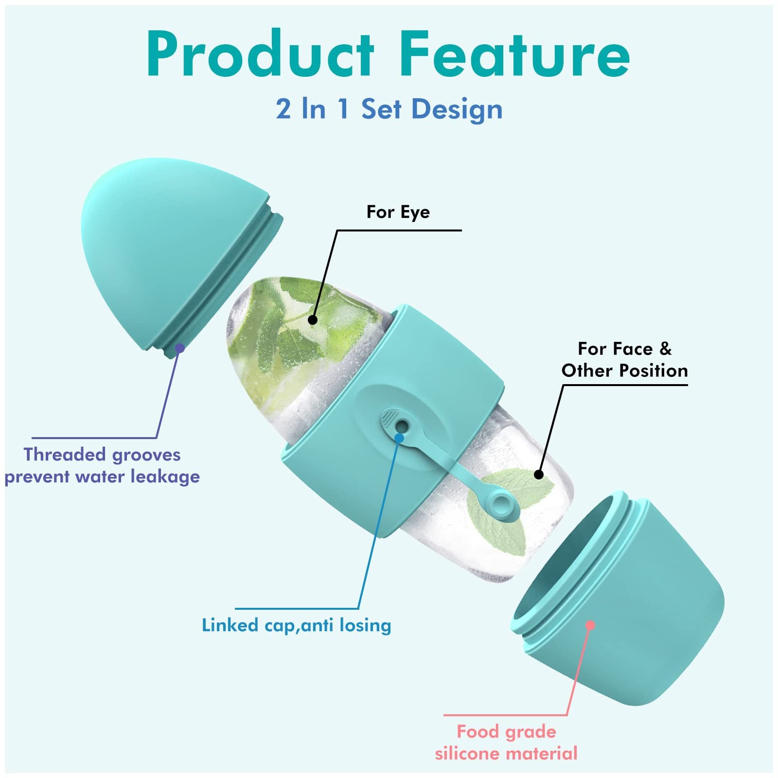 Silicone Ice Face Roller — Facial Massage & Cooling Tool for De-Puffing