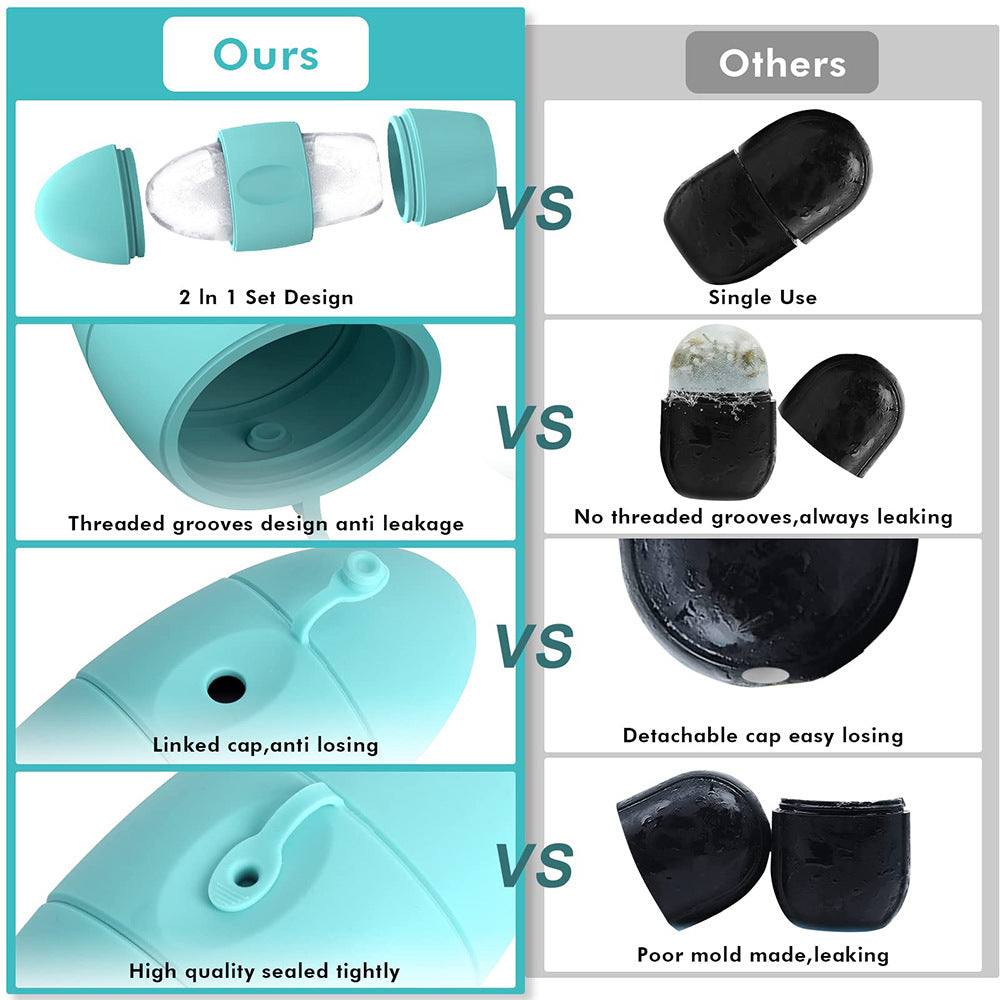 Silicone Ice Face Roller — Facial Massage & Cooling Tool for De-Puffing