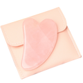Rose Quartz-Style Gua Sha Facial Stone with Pouch